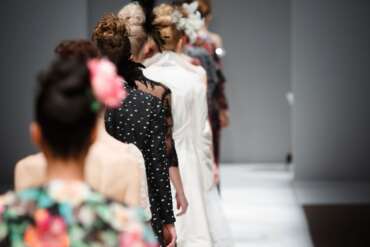 Models walking in a fashion runway show